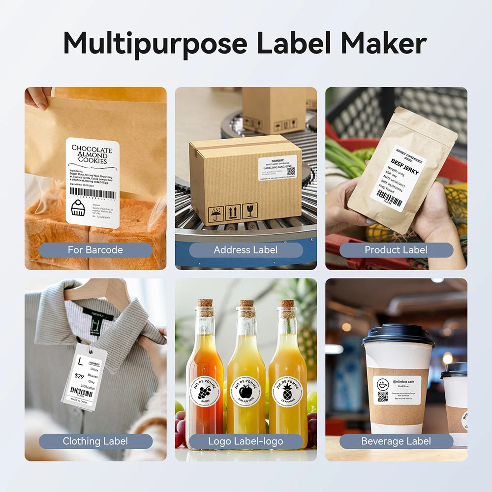B21 Wireless Inkless Label Printer Barcode Label Printer Tag Notes Name Printing Paper Sticker Machine 20Mm - 50Mm