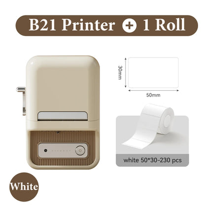 B21 Wireless Inkless Barcode Label Printer for Tag and Note Printing, Compatible with 20mm - 50mm Labels