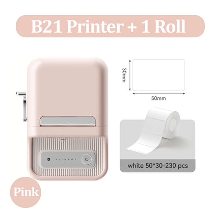 B21 Wireless Inkless Barcode Label Printer for Tag and Note Printing, Compatible with 20mm - 50mm Labels