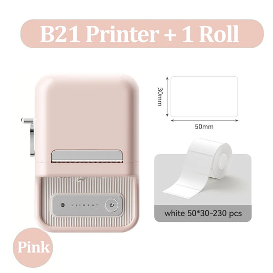 B21 Wireless Inkless Barcode Label Printer for Tag and Note Printing, Compatible with 20mm - 50mm Labels