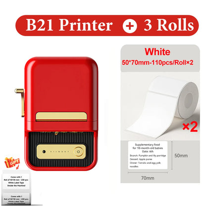 B21 Wireless Inkless Barcode Label Printer for Tag and Note Printing, Compatible with 20mm - 50mm Labels